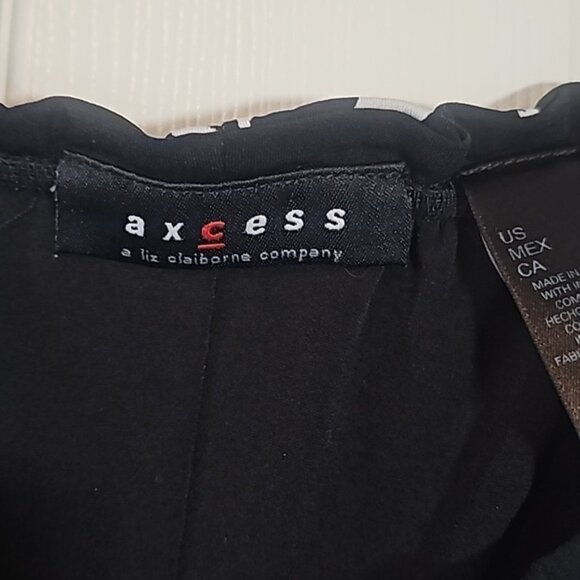 Axcess Liz Claiborne Black & White Floral Midi Dress Stretch Size S - Picture 3 of 6